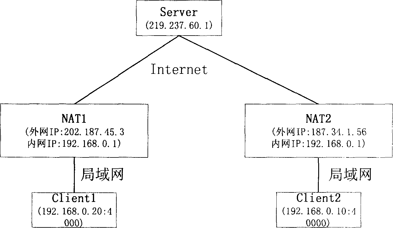 Method and apparatus for implementing network communication through NAT