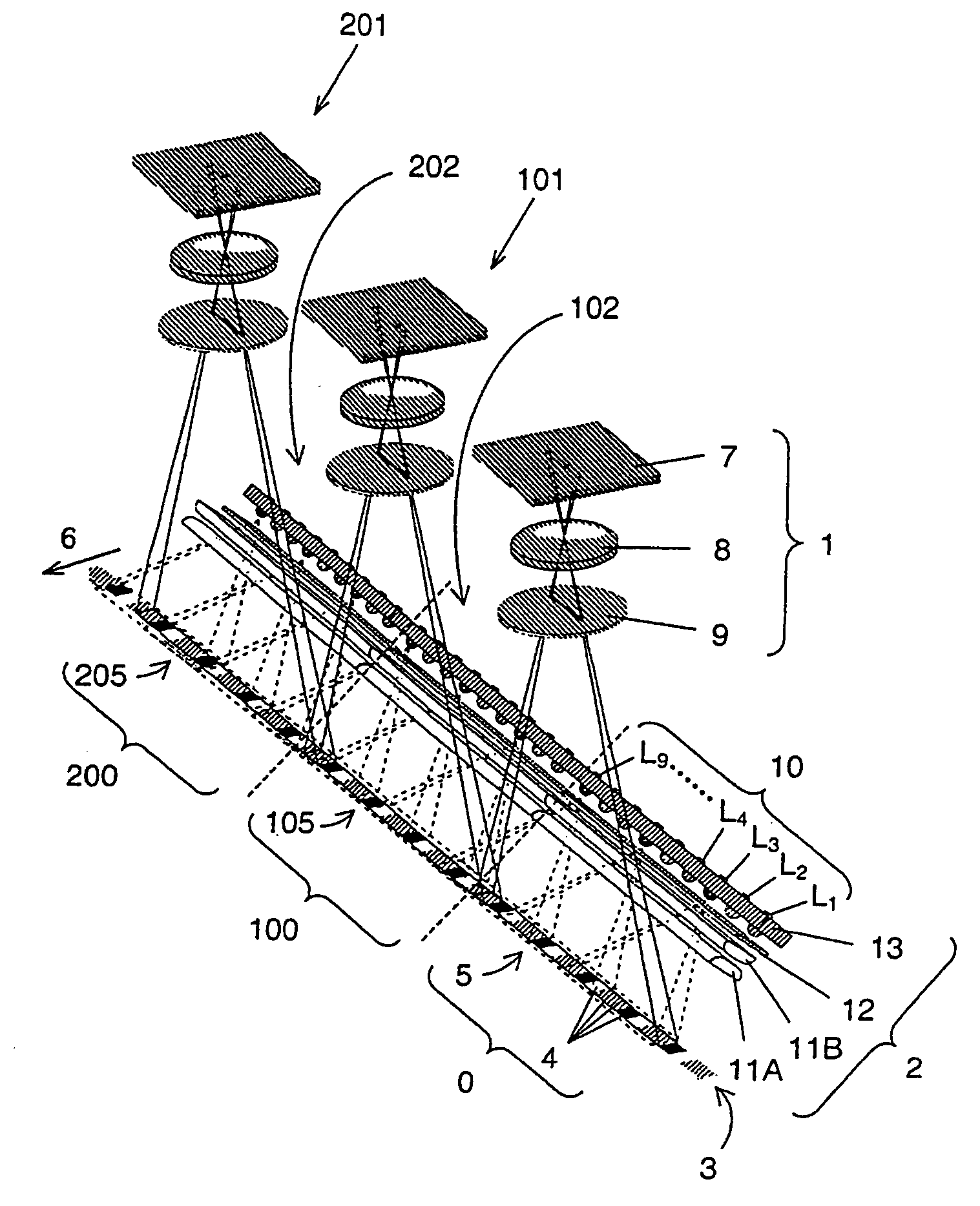 Apparatus for acquiring an image of a predetermined extract of a moving printed product