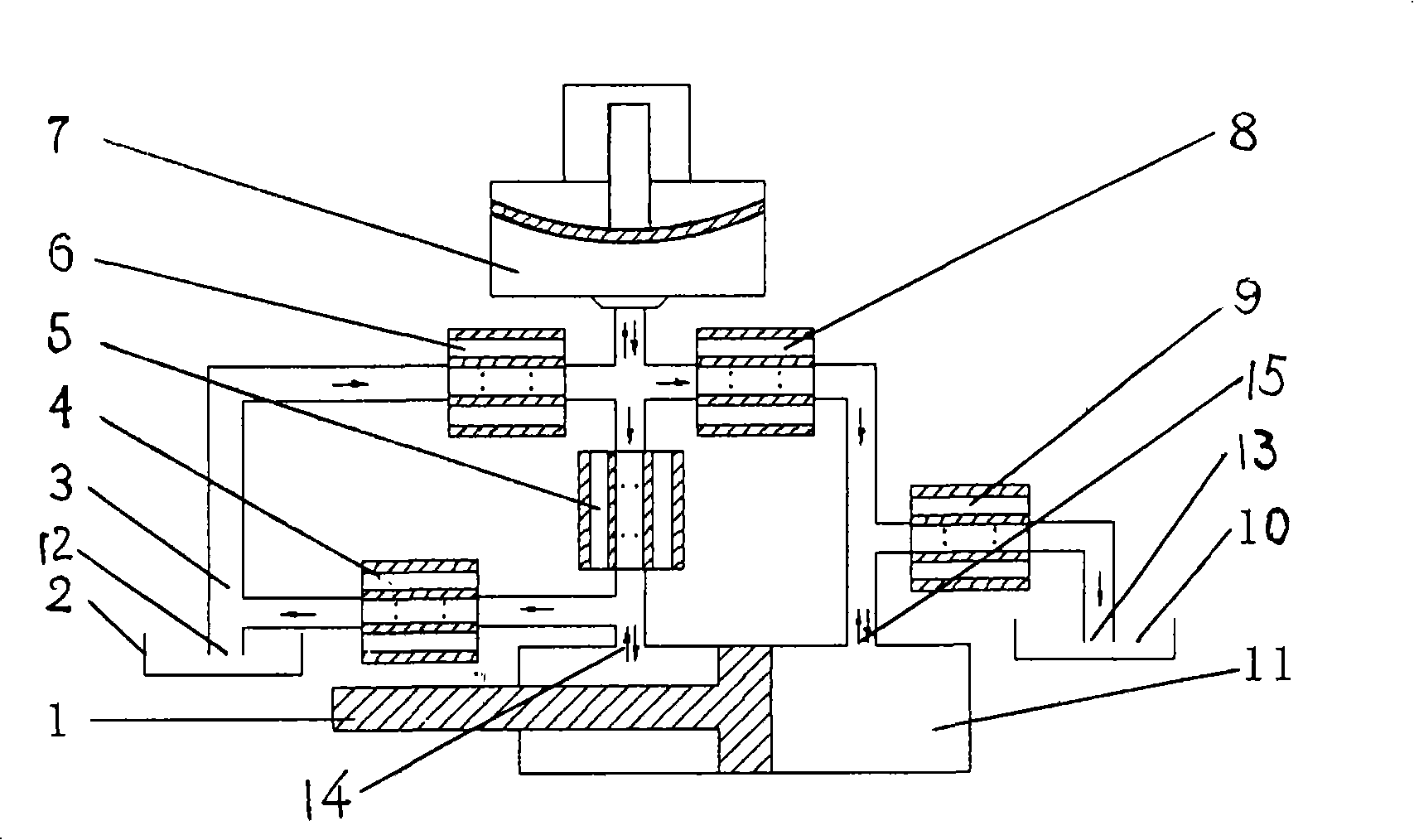 Piezoelectric/electrorheological mixed ultraprecise hydraulic step drive device