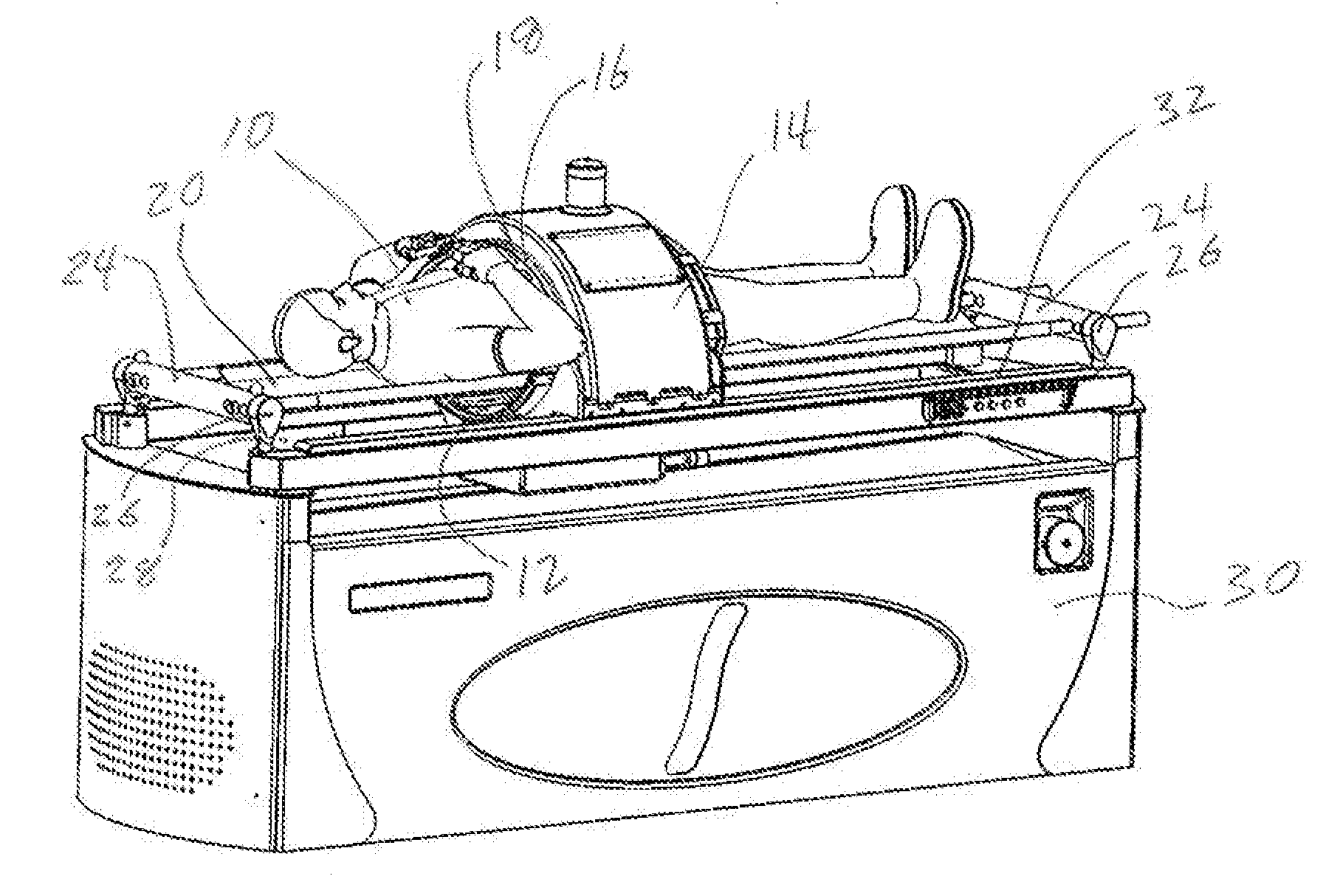 Hyperthermia Electromagnetic Energy Applicator Housing and Hyperthermia Patient Support System