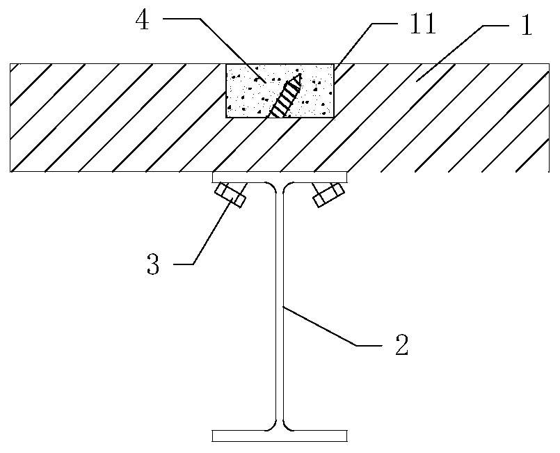 Steel and wood mixed connecting structure