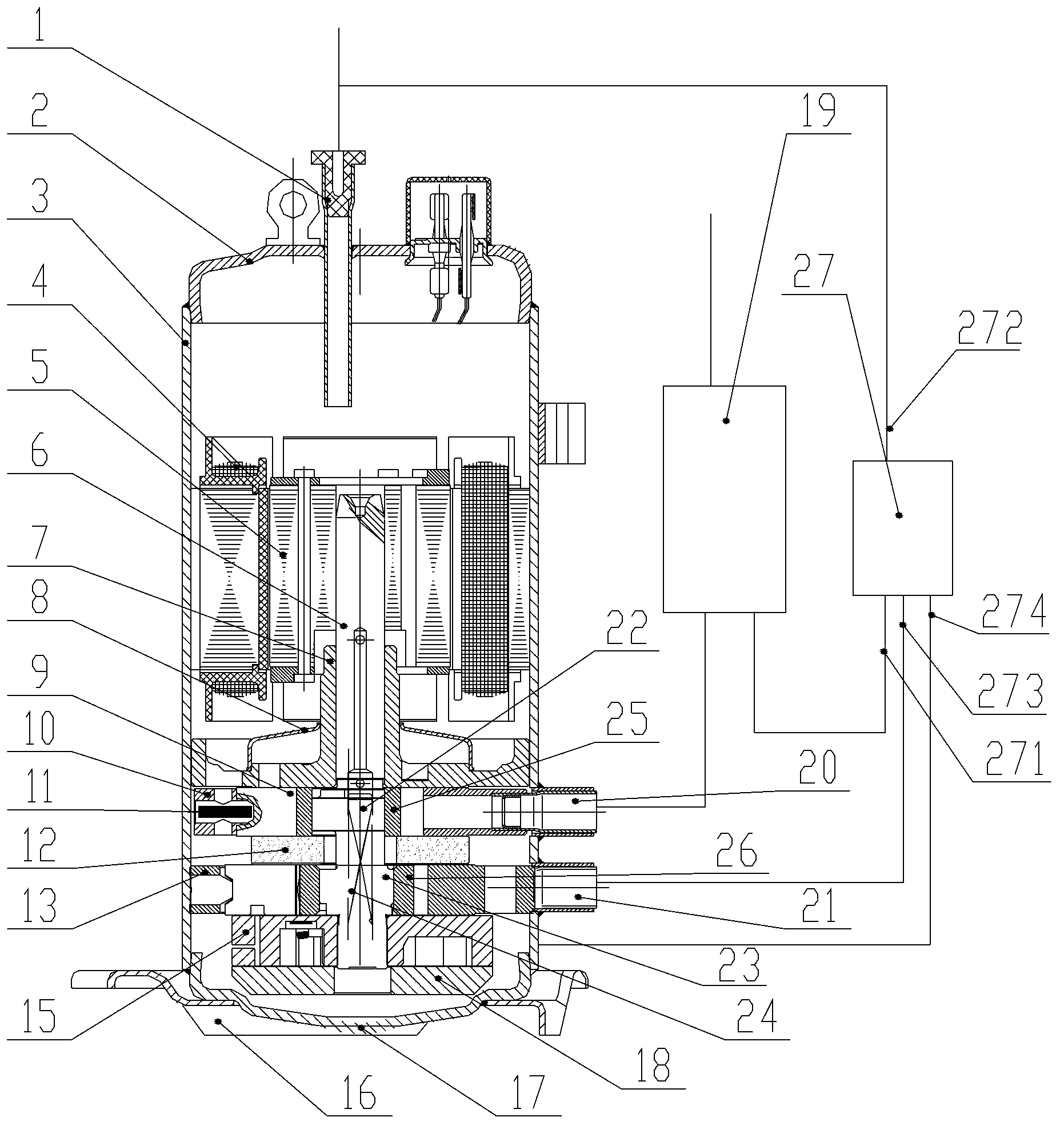 Volume variable rotation compressor