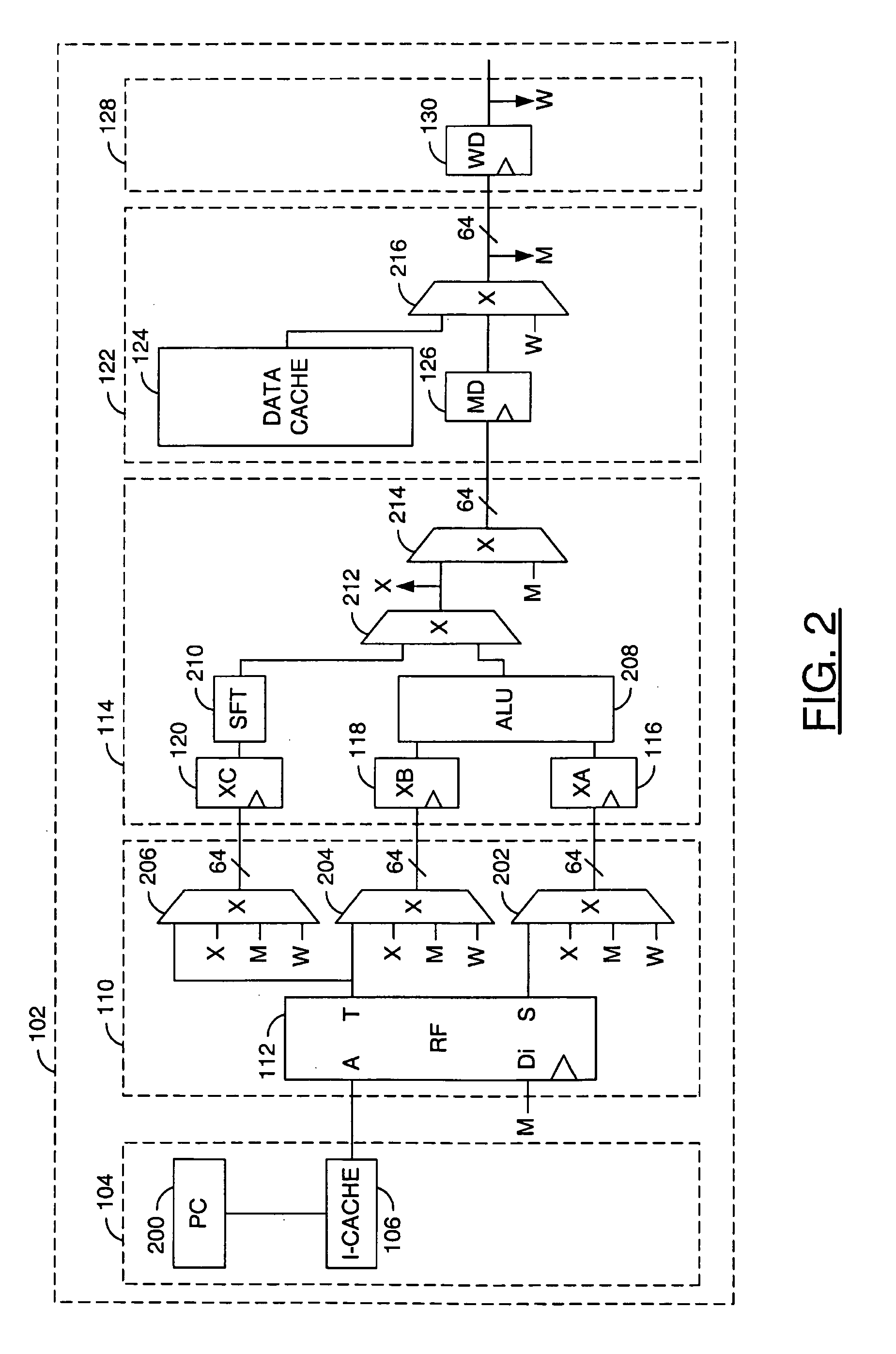 Processor pipeline stall based on data register status