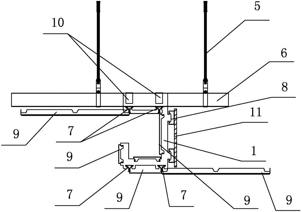 Ceiling connecting piece and ceiling with ceiling connecting pieces