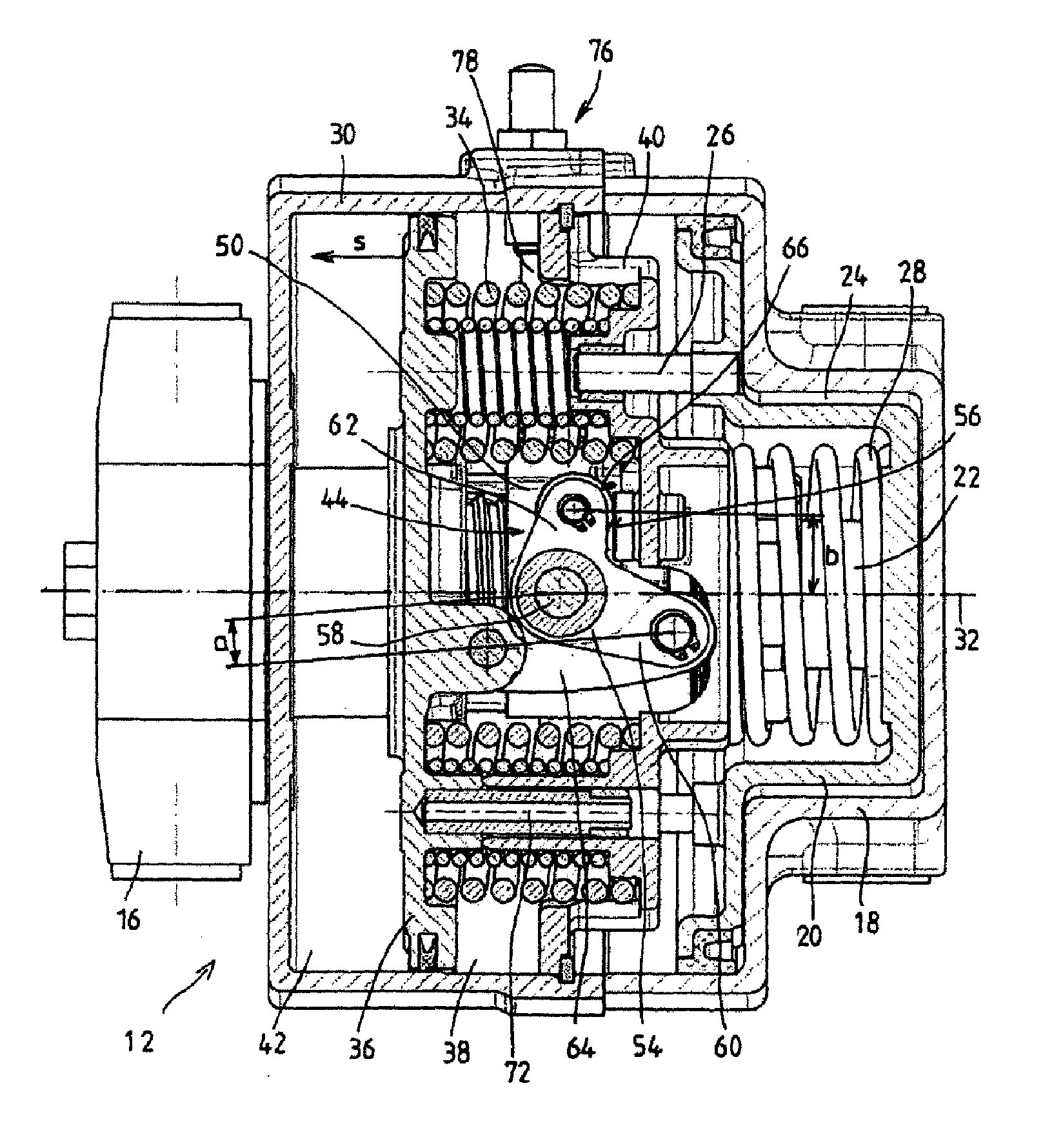 Combination cylinder with pawl-actuated emergency release device for the parking brake