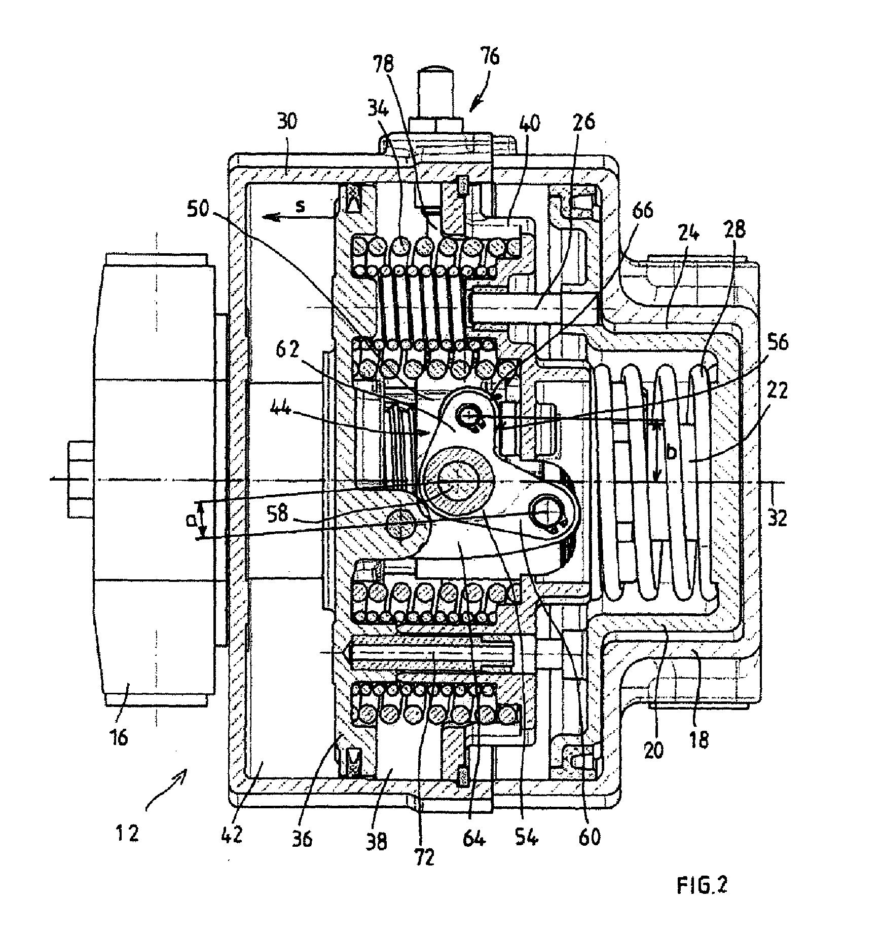 Combination cylinder with pawl-actuated emergency release device for the parking brake