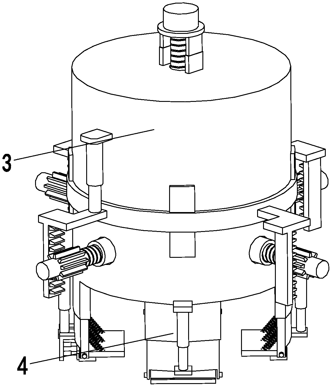 Automatic transferring clamp for cylindrical lithium ion batteries