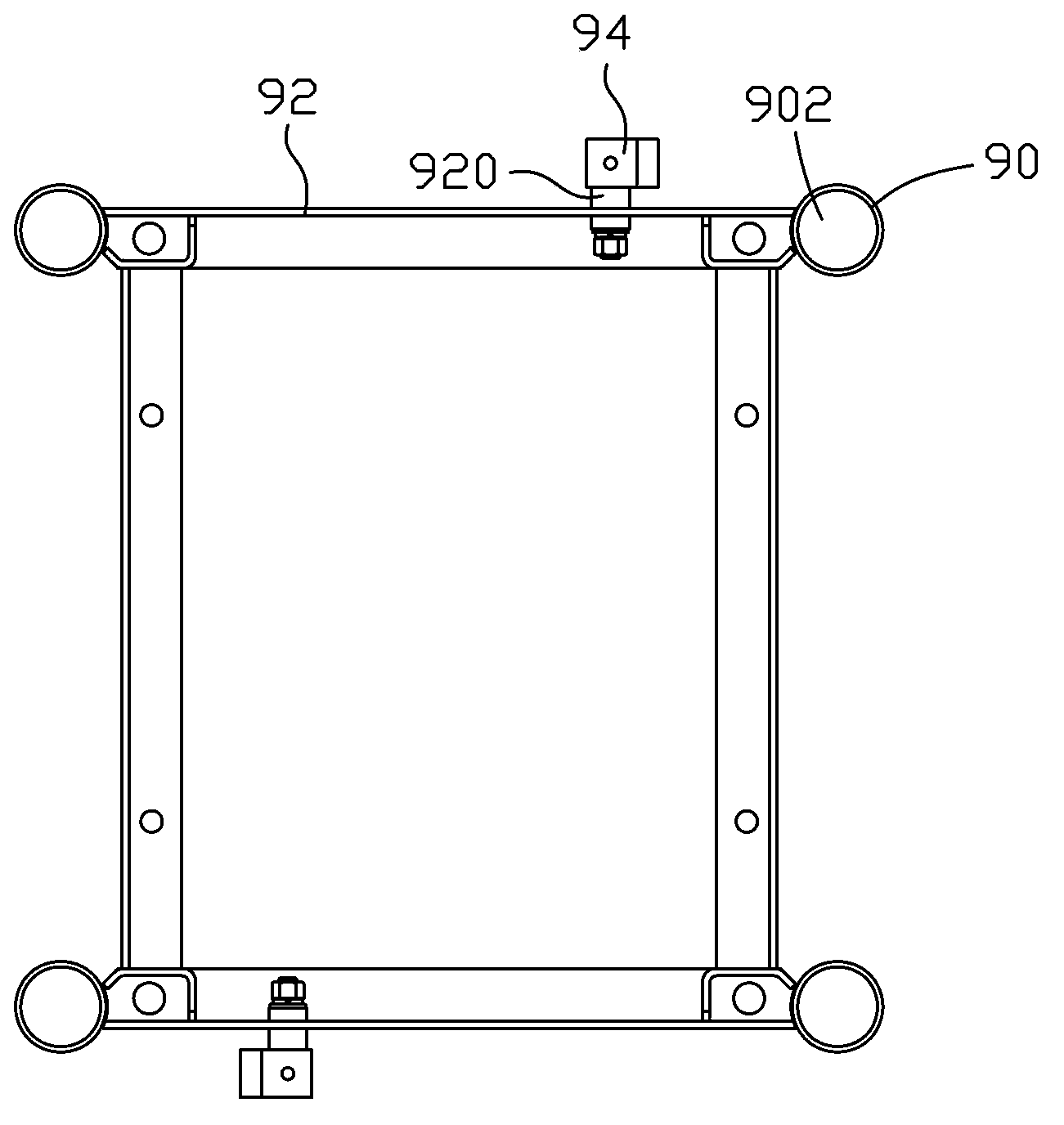 Method and technological equipment for mounting rack on standard section