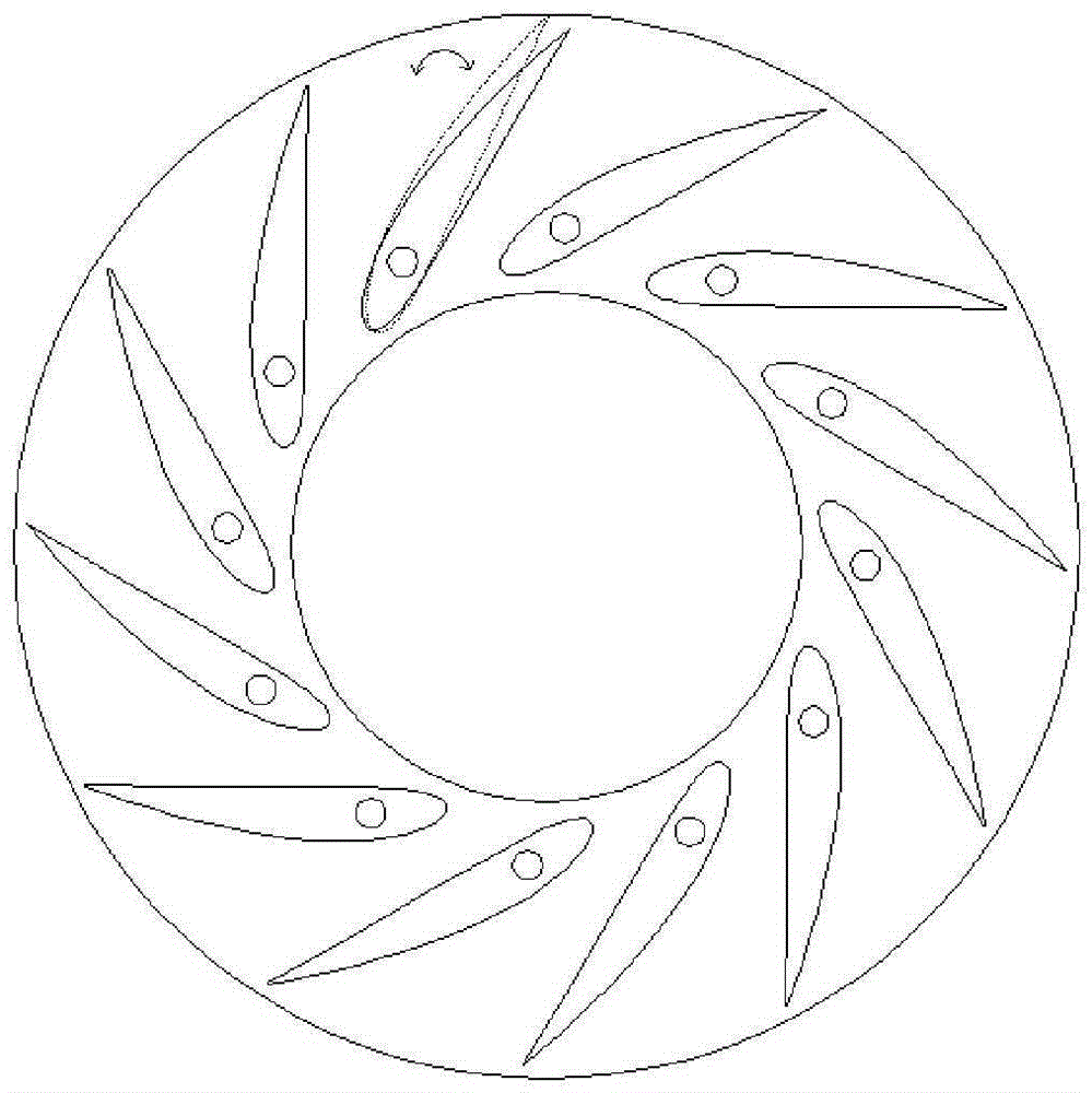 A centrifugal compressor with oscillating diffuser blades