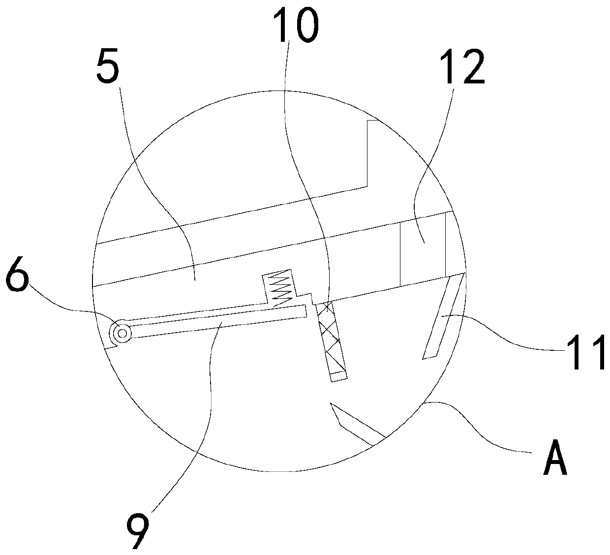 Through-flow-type garbage guiding, collecting and smashing device