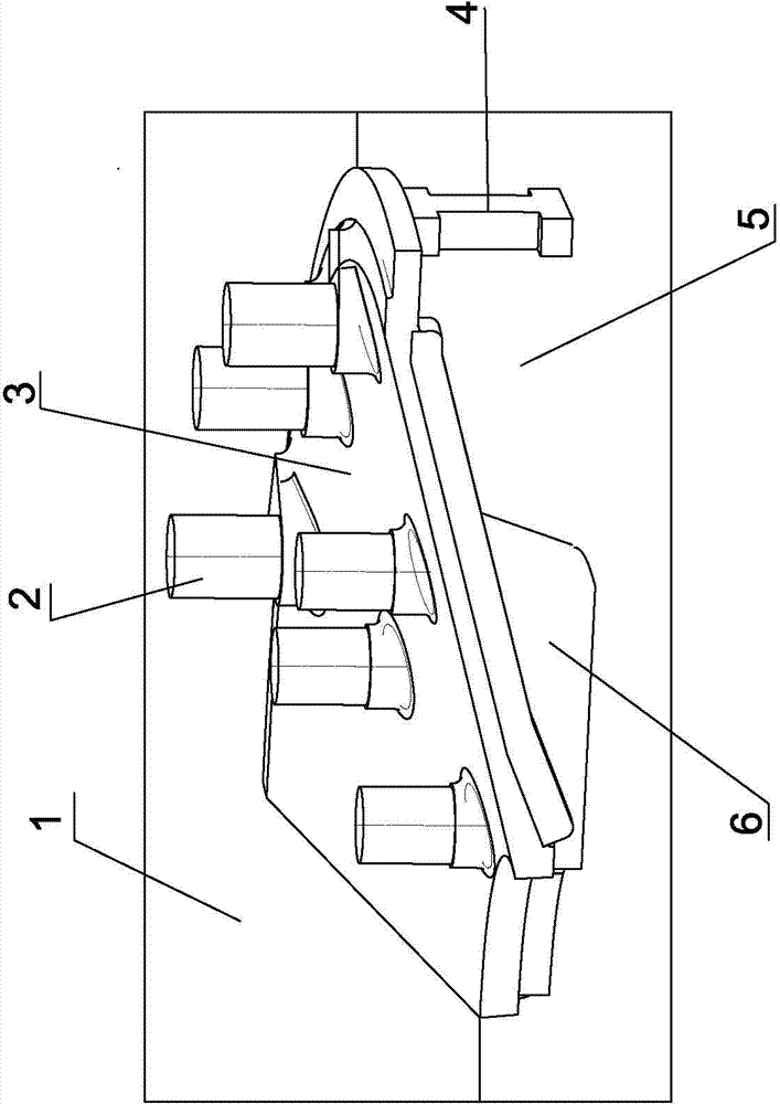 Modeling method and sand mold structure of sector-shaped end cover type casting for large-size mill