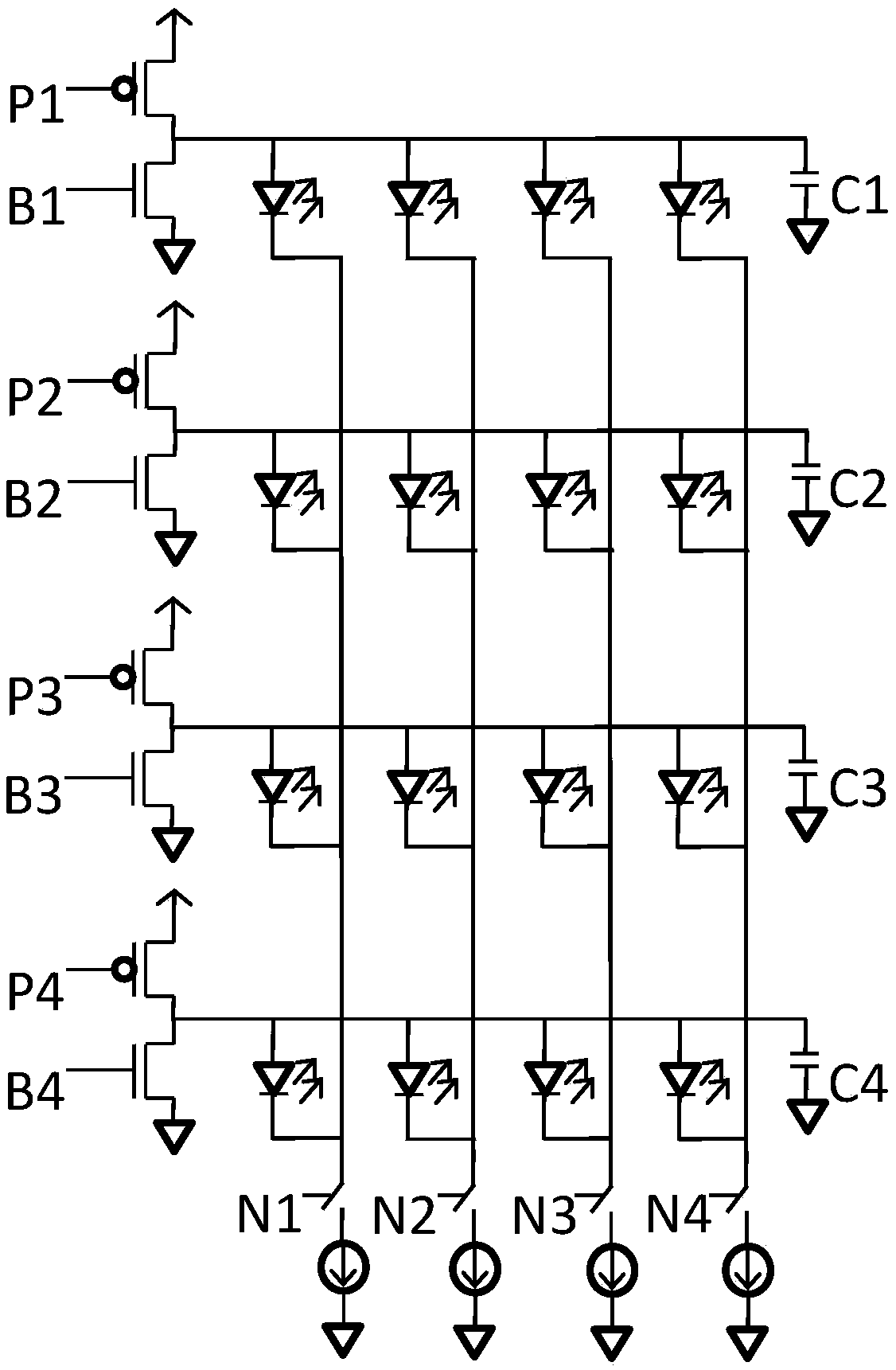 A kind of led display screen and its display control circuit