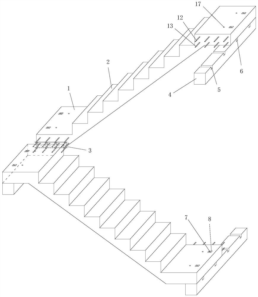 Prefabricated stair and construction method thereof