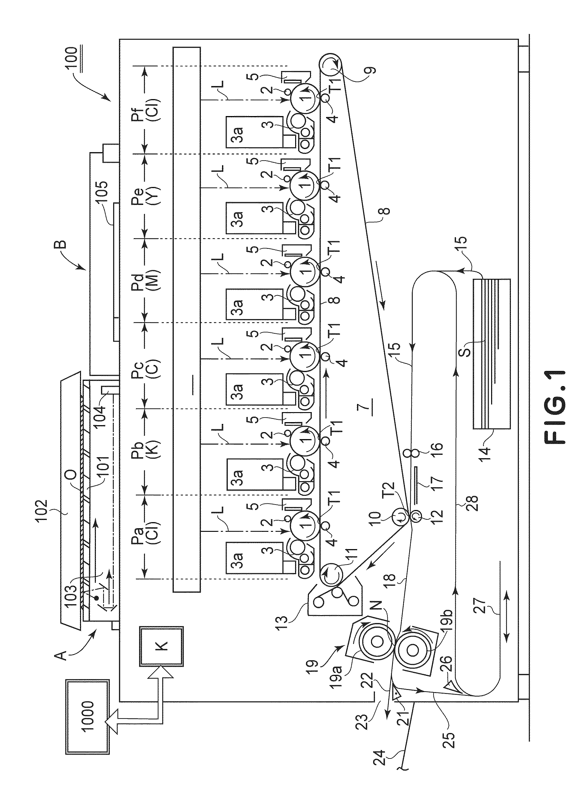 Image forming apparatus including an image area glossiness control feature