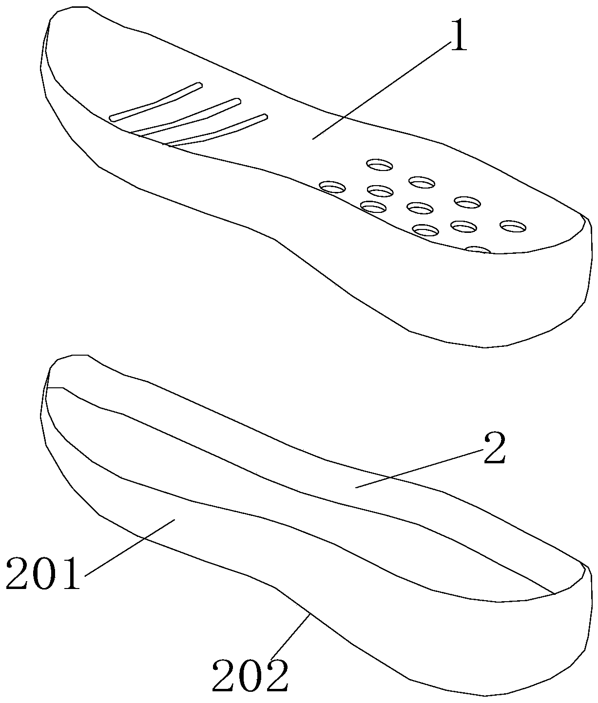 Shoe sole and production process thereof