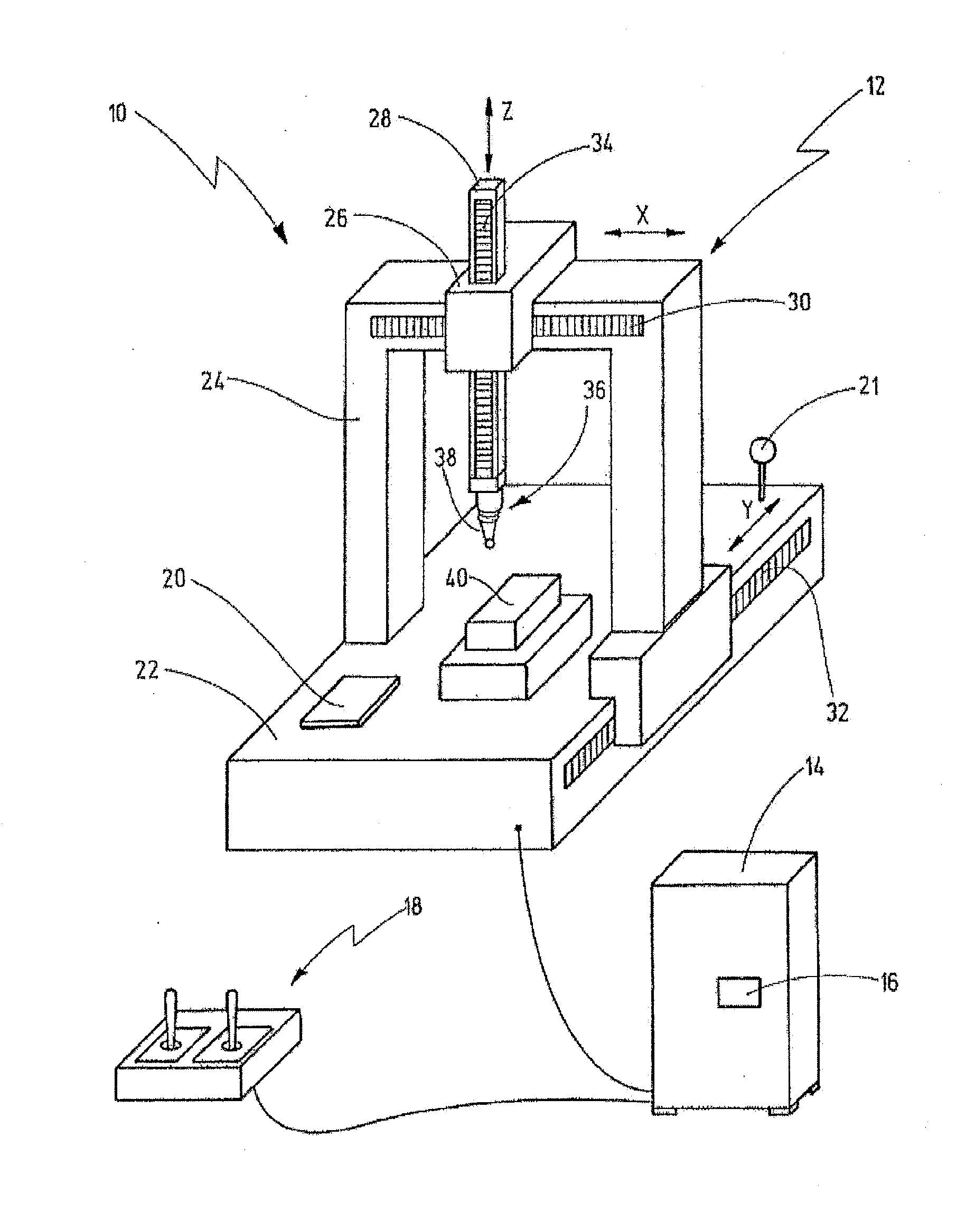 Coordinate measuring device having positional change sensors