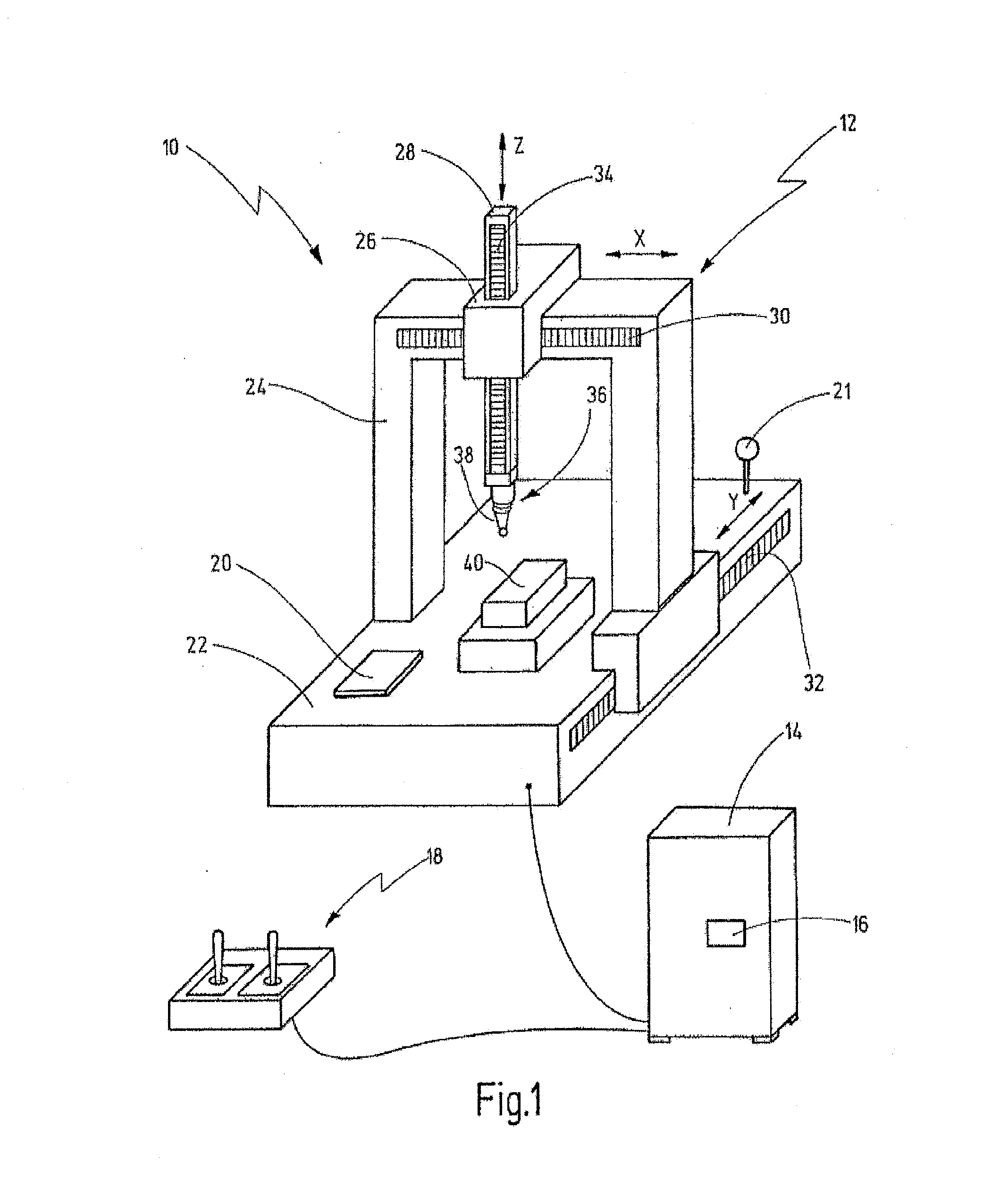 Coordinate measuring device having positional change sensors