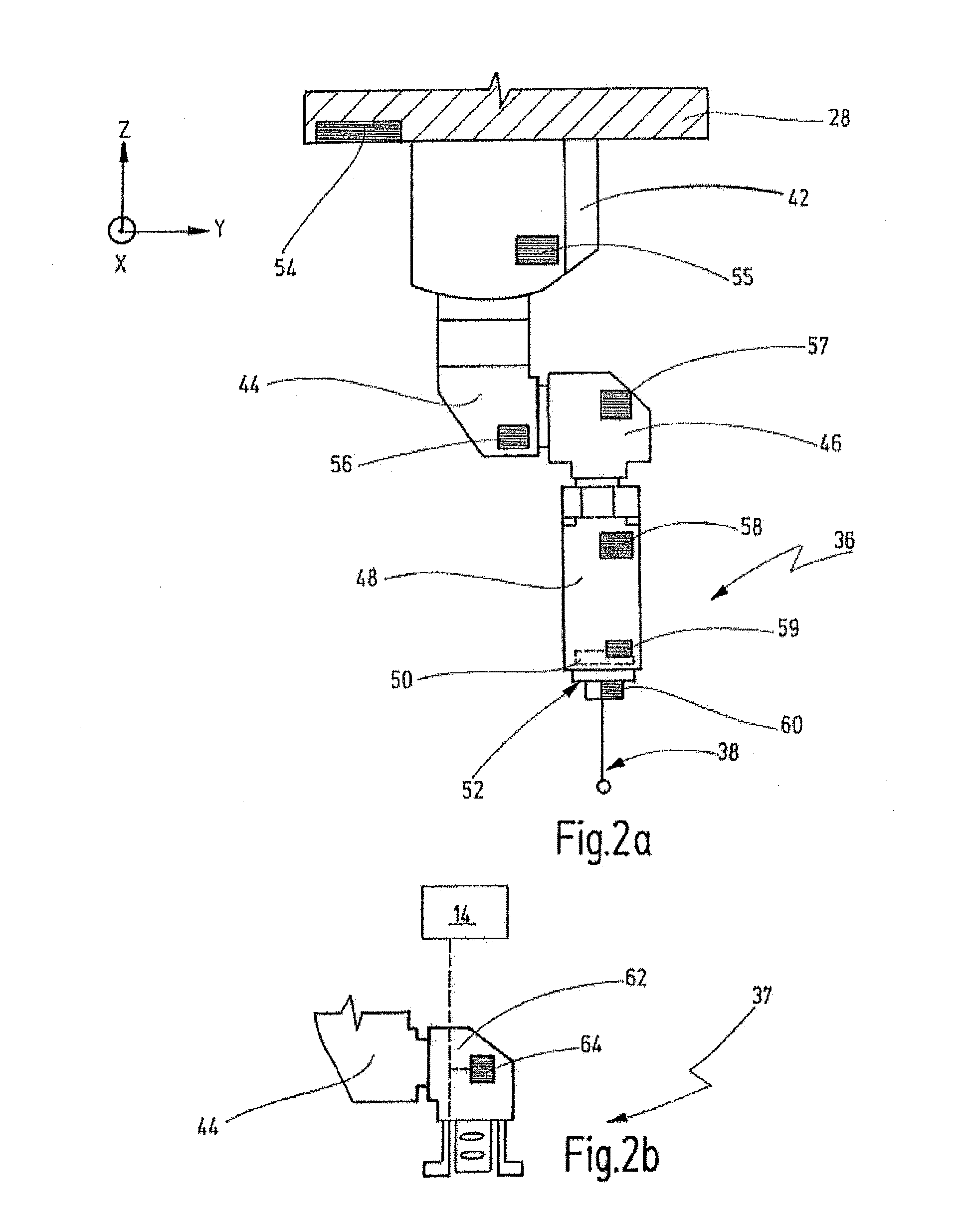 Coordinate measuring device having positional change sensors