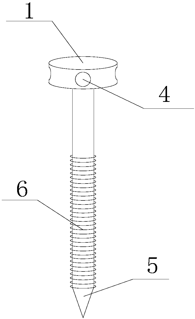 Camping tent fixing device with rotating threads