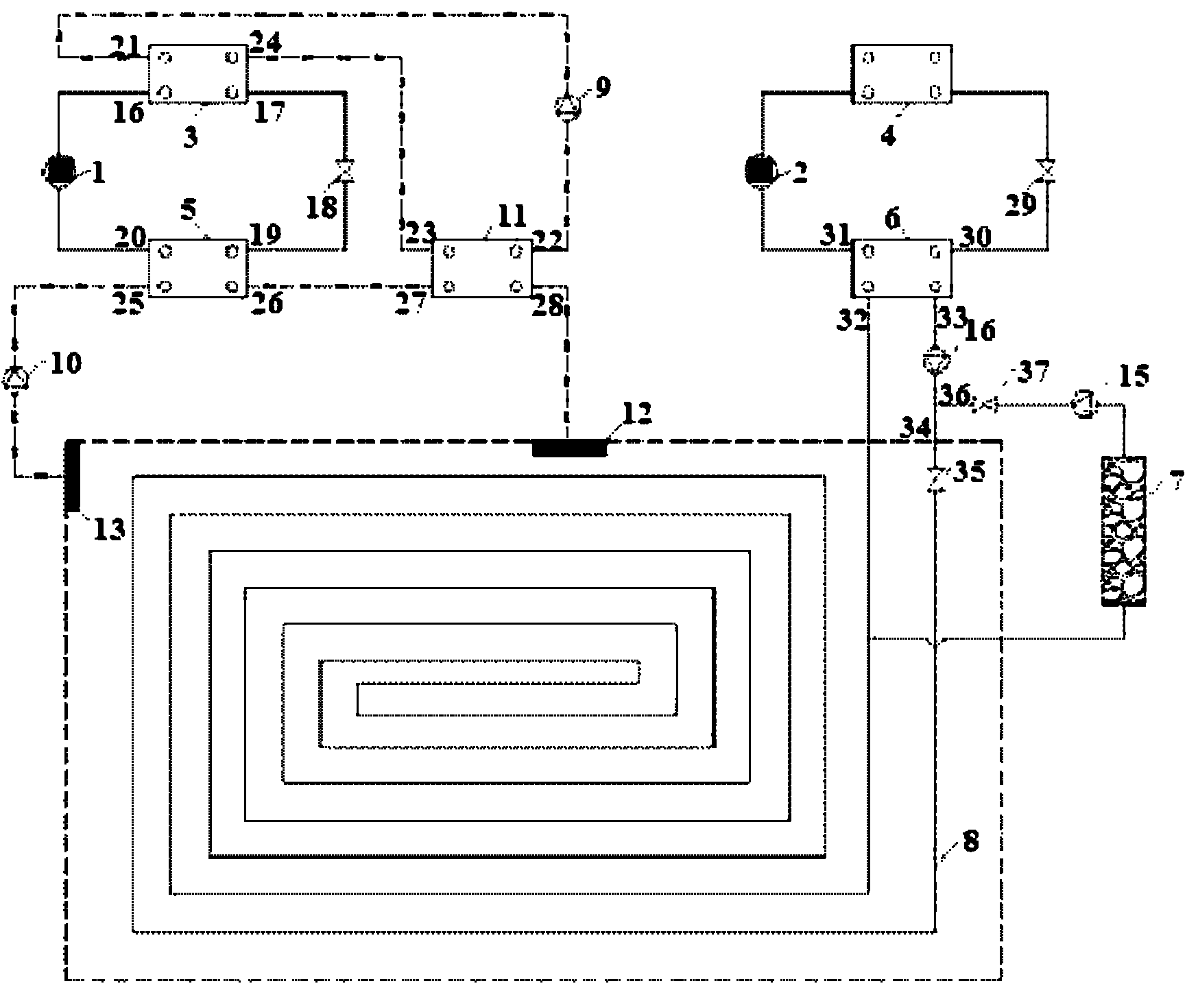 Phase change cold accumulating independent dehumidification floor cold supply system