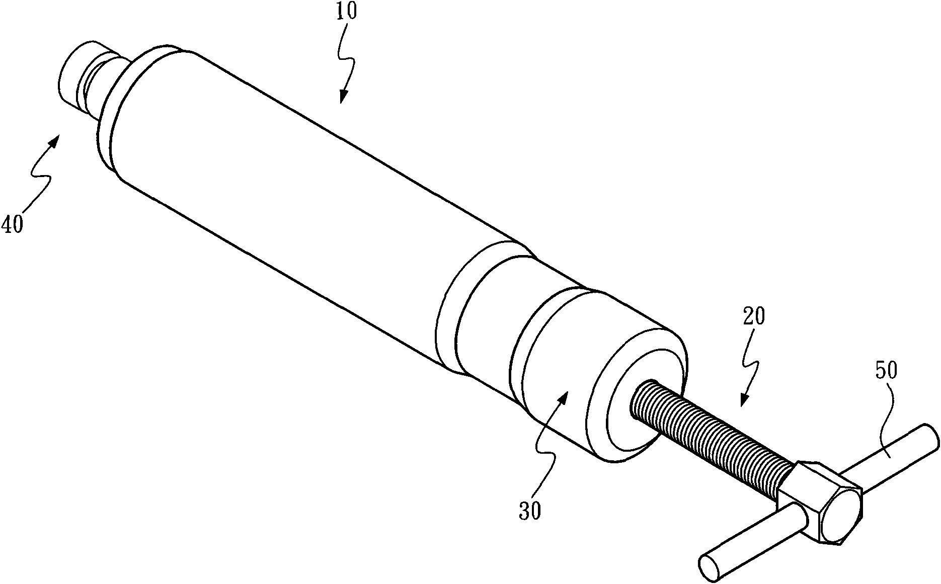 Oil pressure rod device for manual power tool