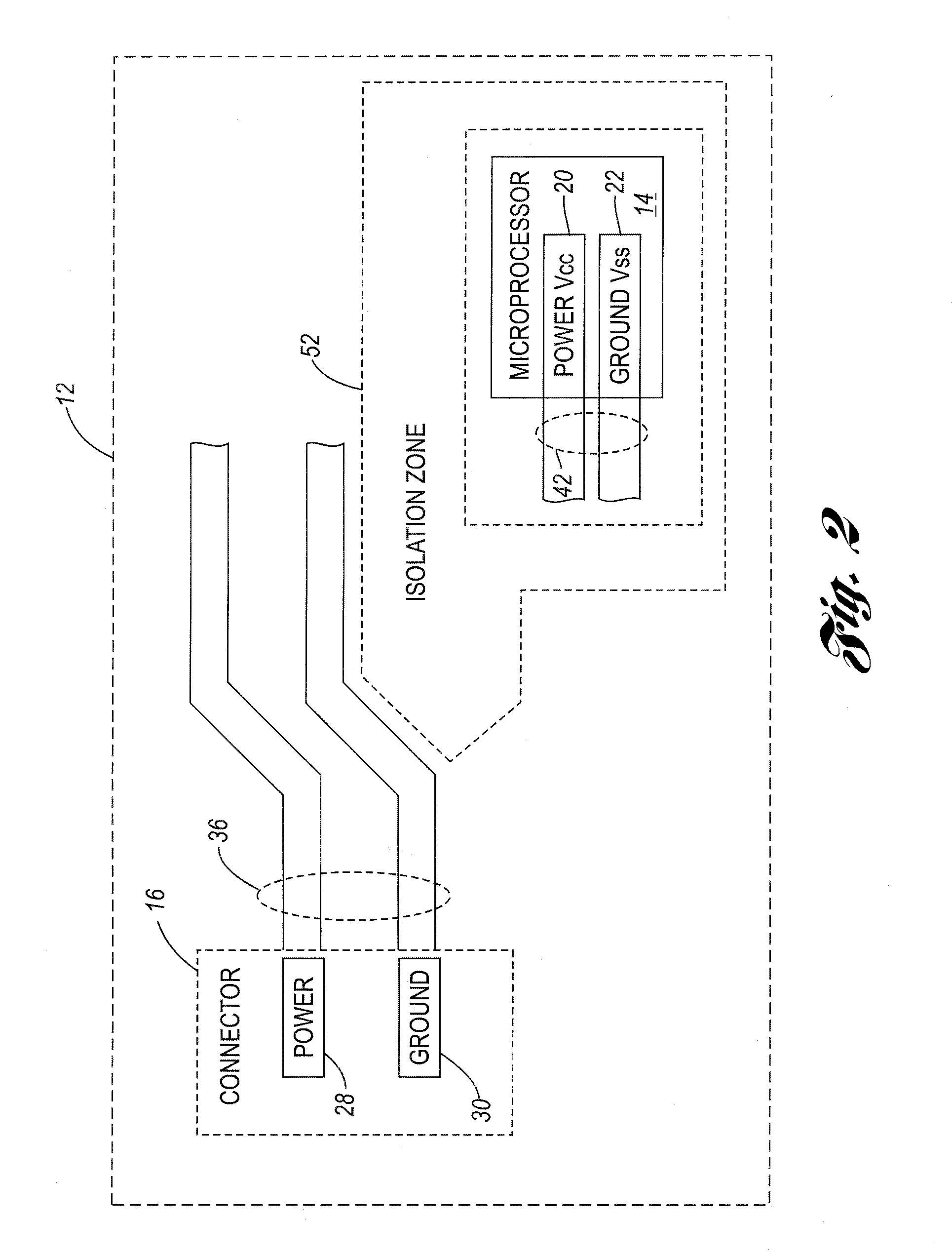 Microprocessor common-mode emissions reduction circuit