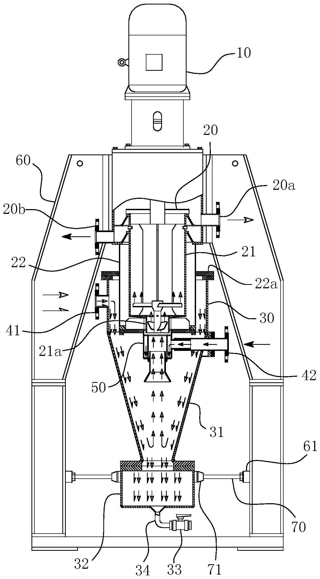 Centrifugal extractor for solid-liquid phase system
