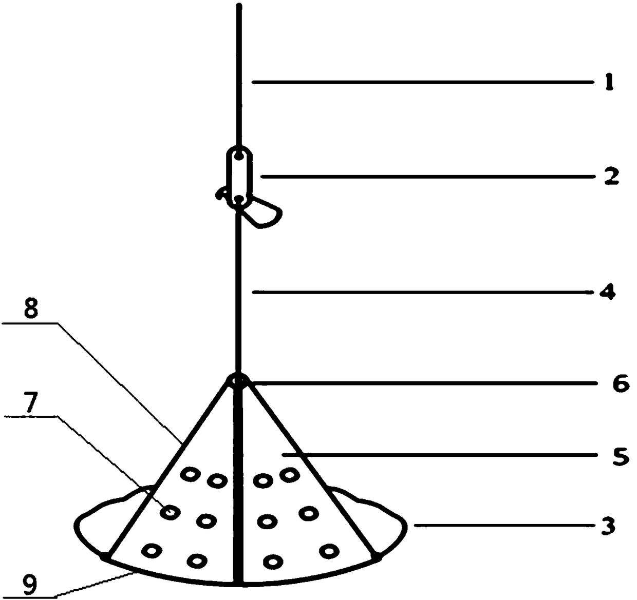 Quantitative survey device for submerged plants in lakes and reservoirs and survey method