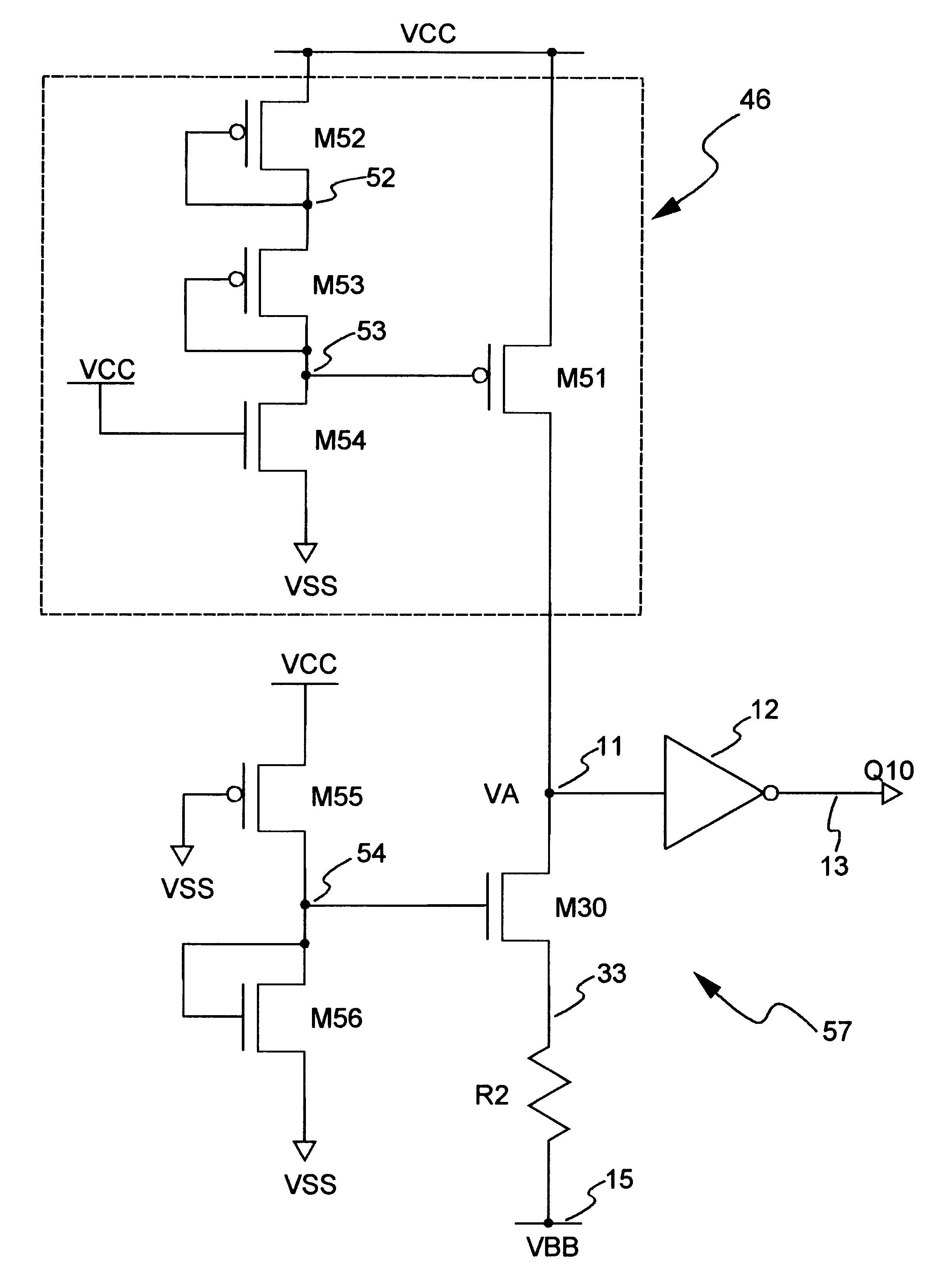 Power supply insensitive substrate bias voltage detector circuit