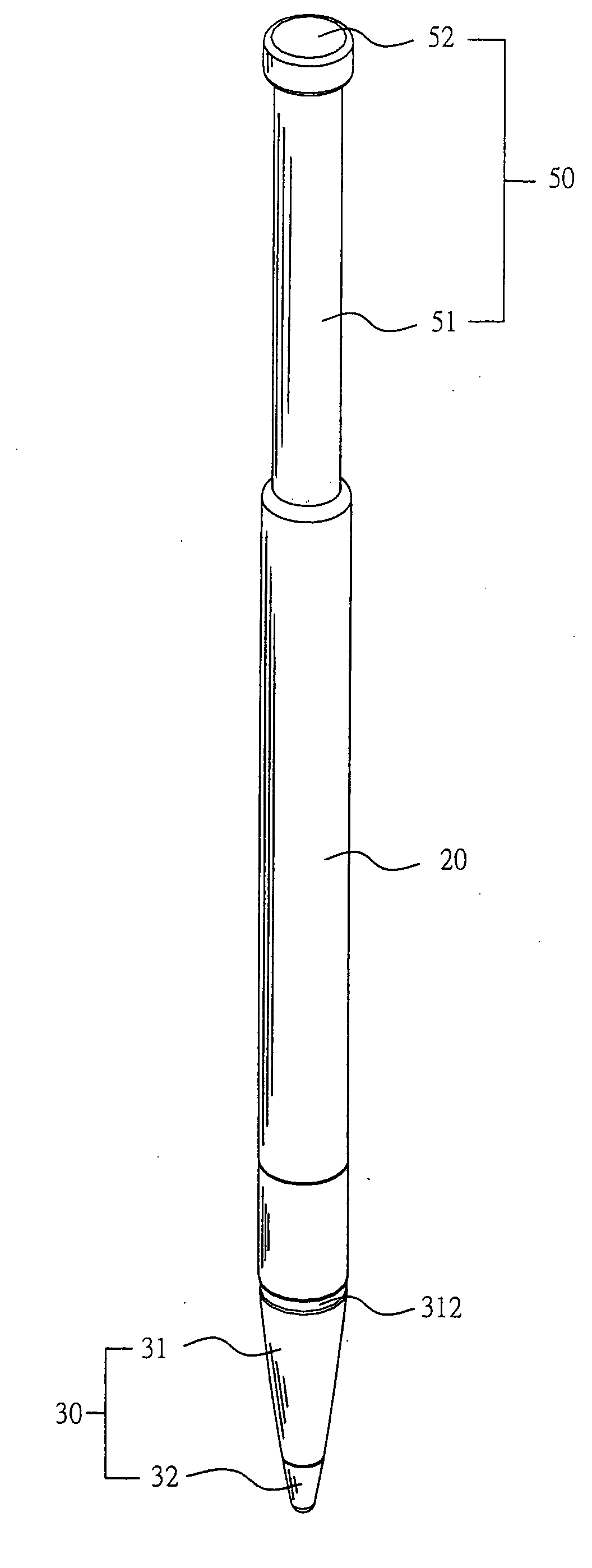 Retraction mechanism of light pen