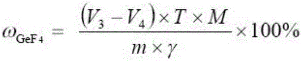 Testing method for purity of germanium tetrafluoride product