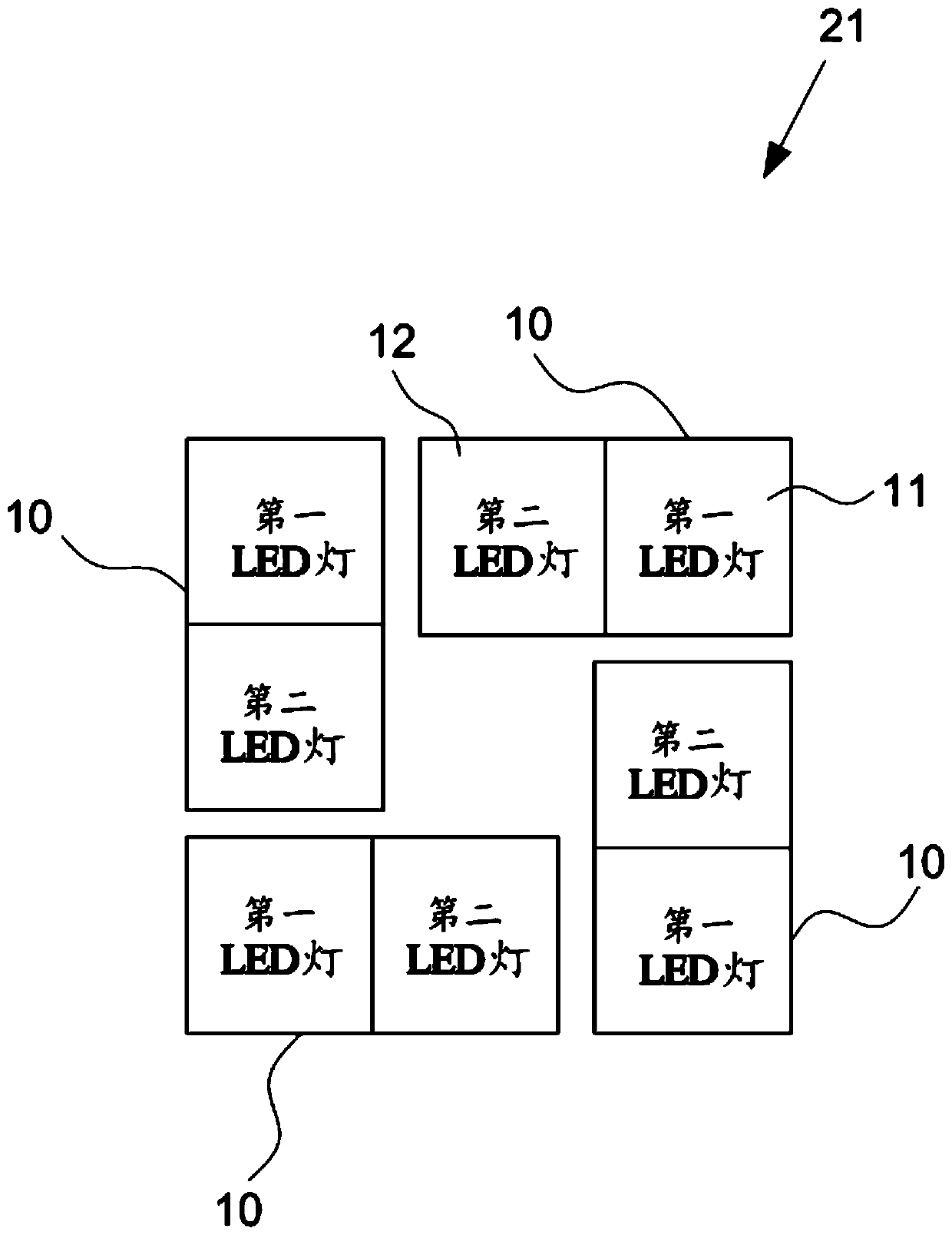 Array LED microstructure for obtaining uniform light spots