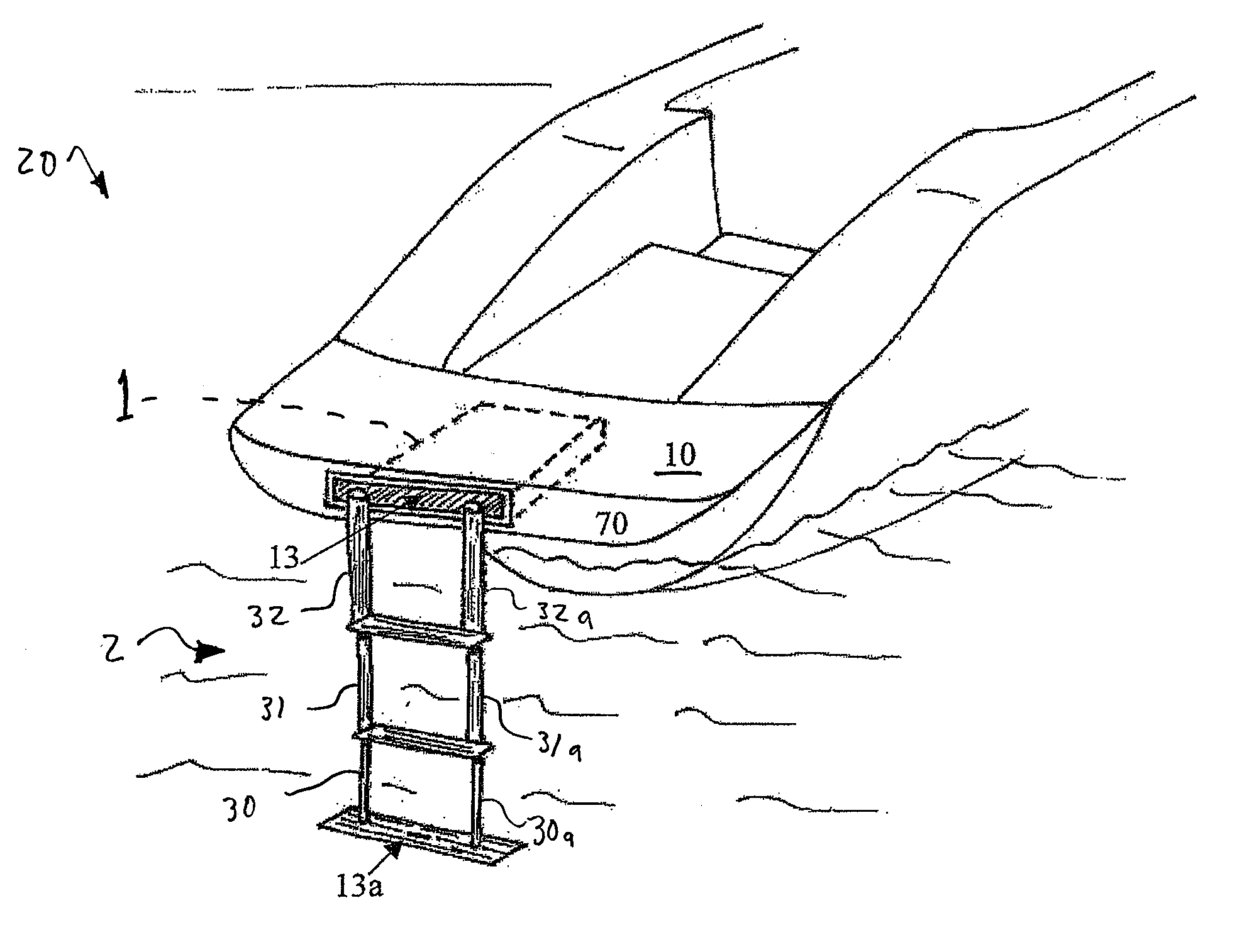 Boarding system with retractable ladder for yachting boats