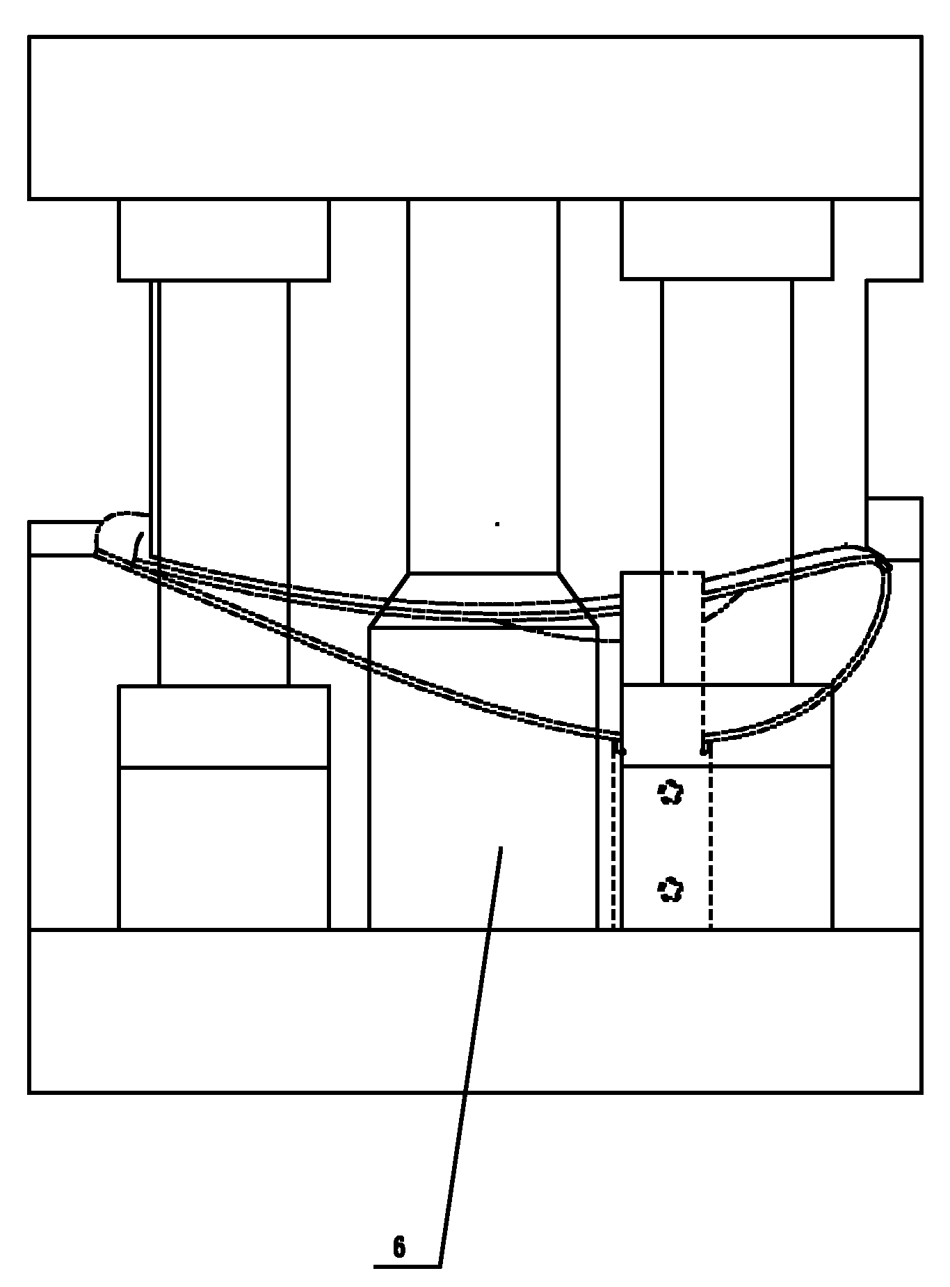 Hollow partition plate stationary blade profile correcting method