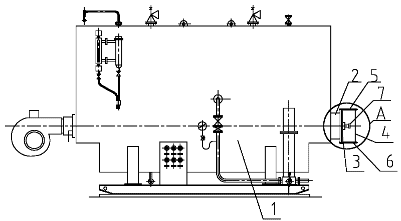 Explosion-proof door structure of oil-fired boiler