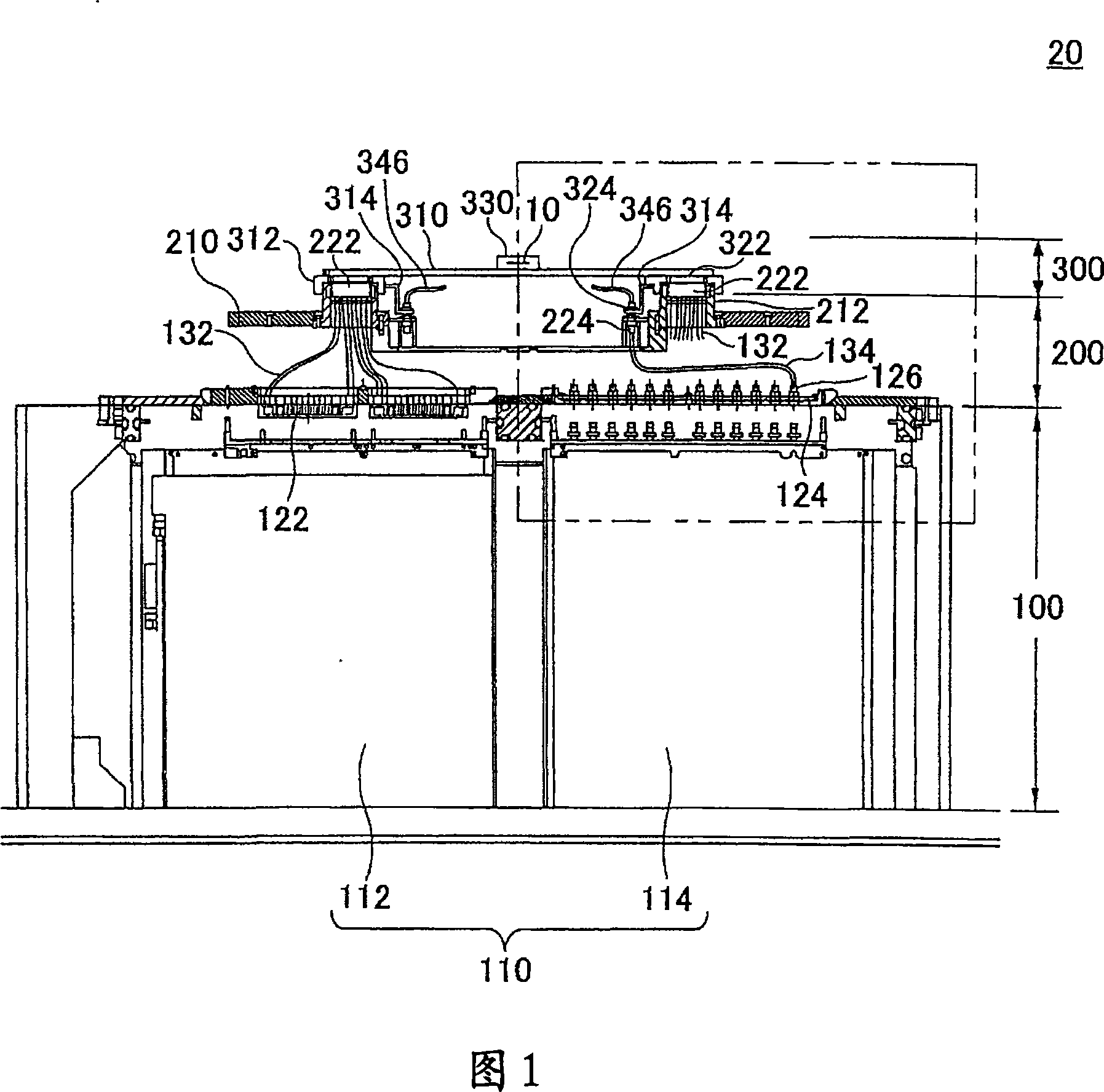 Semiconductor testing device, performance board and interface plate