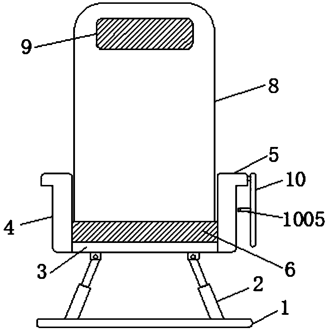 An adjusting device for an aircraft lumen adjusting chair