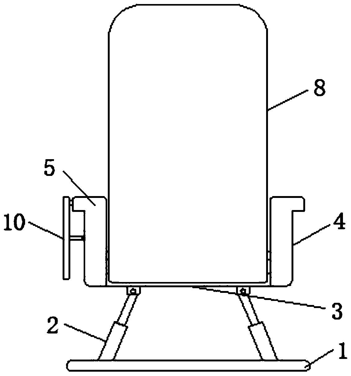 An adjusting device for an aircraft lumen adjusting chair