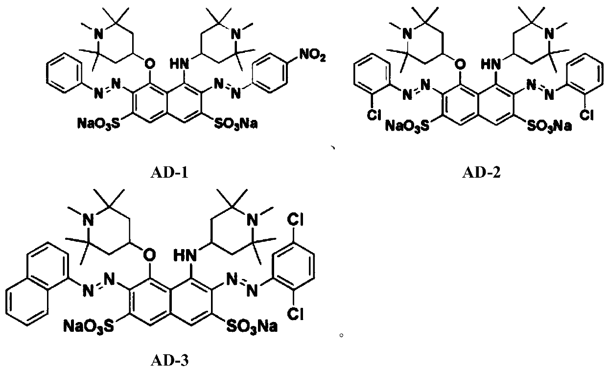 Sun-proof disazo acid dye with H acid structure and preparation method of sun-proof disazo acid dye