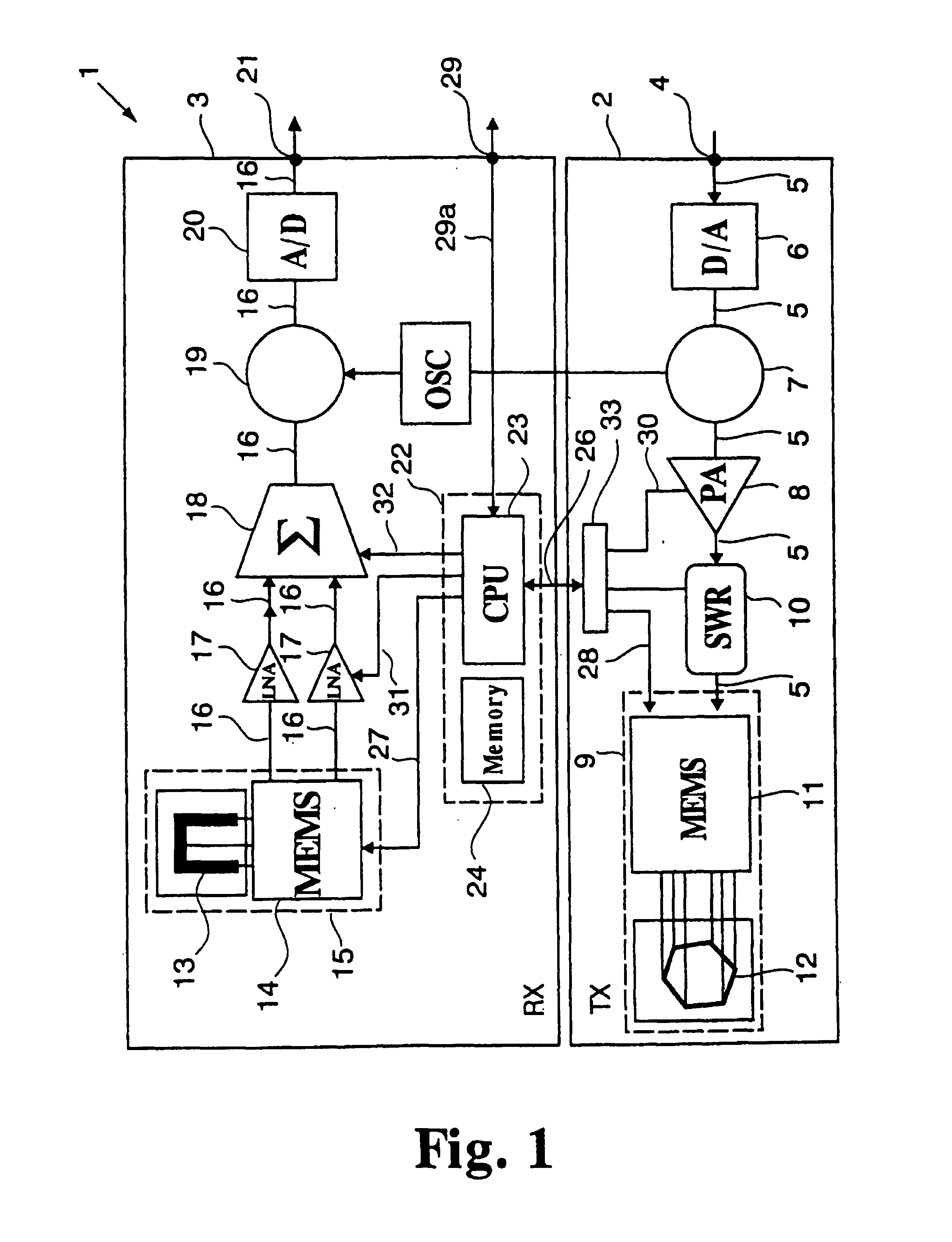 Antenna device and method for transmitting and receiving radio waves