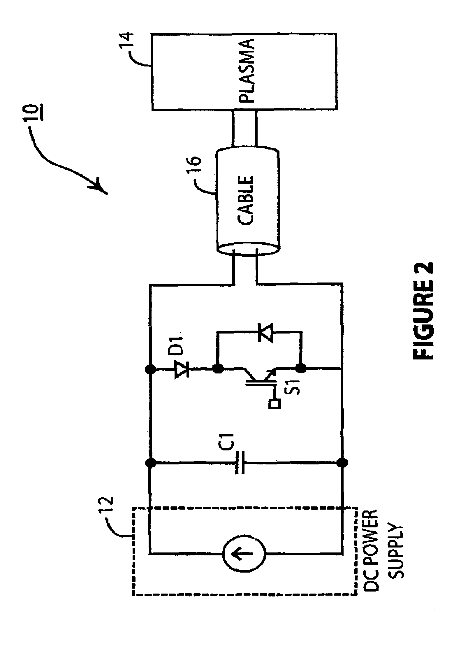 Apparatus and method for fast arc extinction with early shunting of arc current in plasma