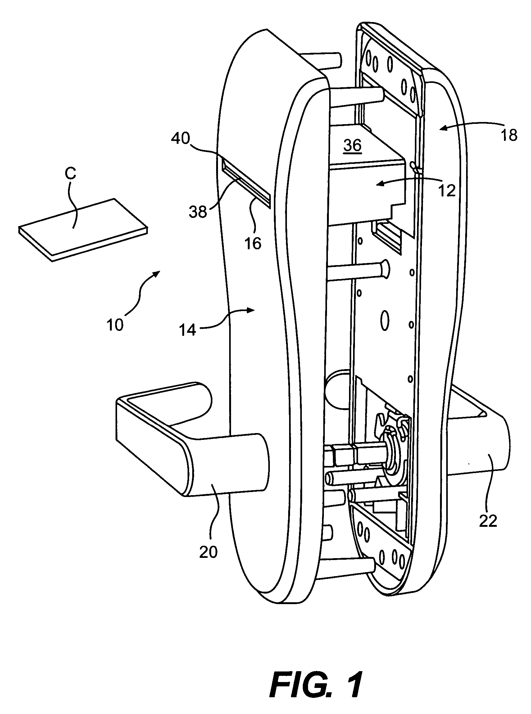 Water resistant keycard reader assembly for an electronic lock