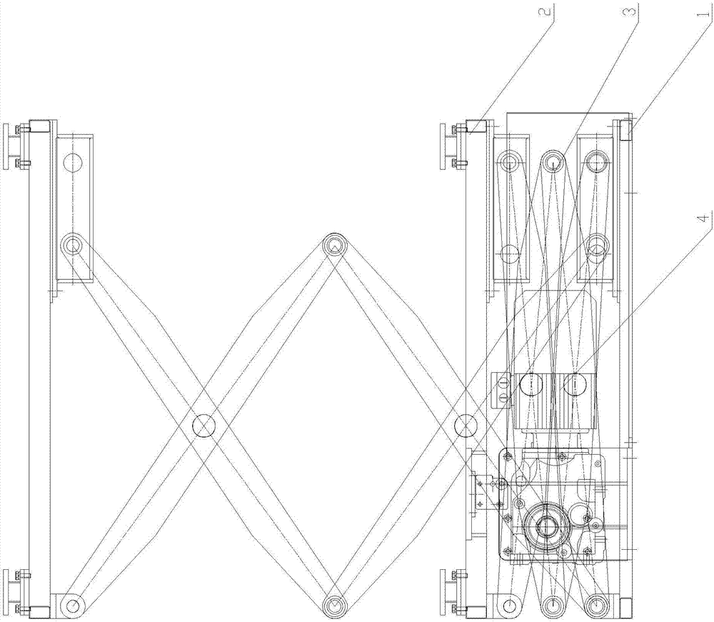 Flexible chain jacking device