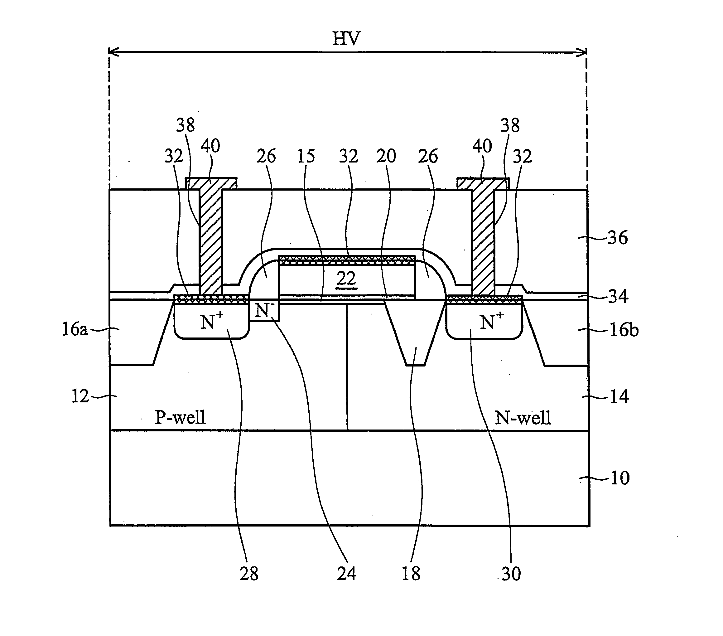 High-voltage transistor device having an interlayer dielectric etch stop layer for preventing leakage and improving breakdown voltage