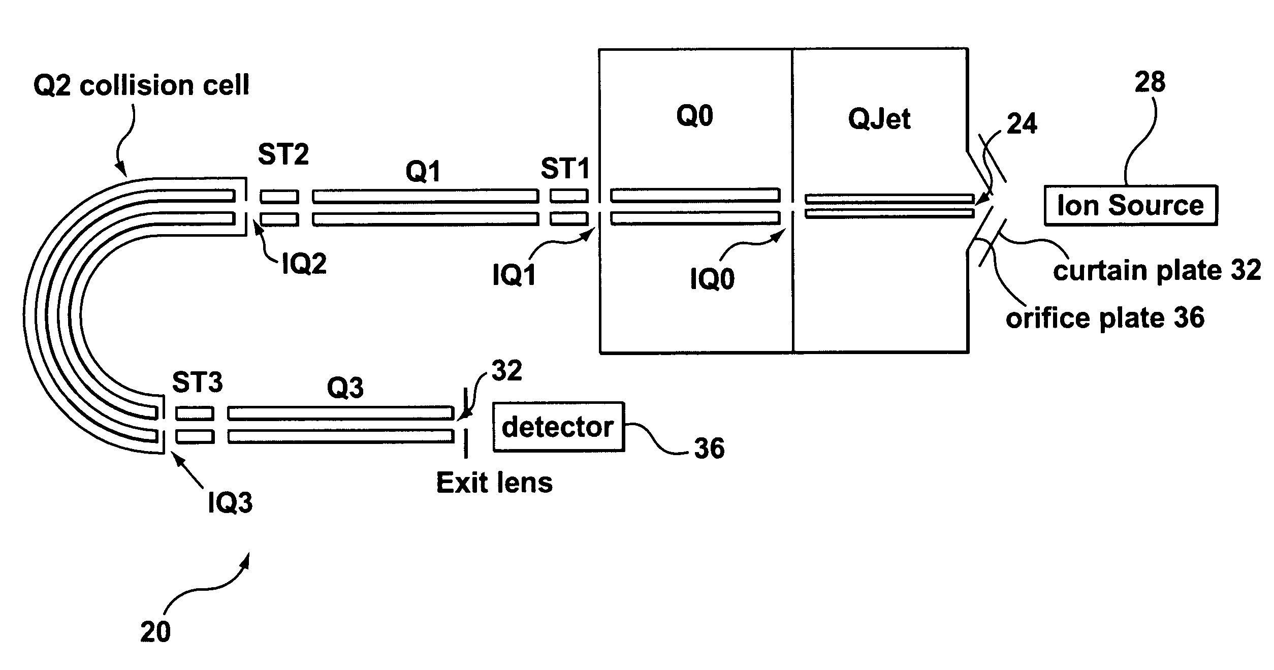 Collision cell for mass spectrometer