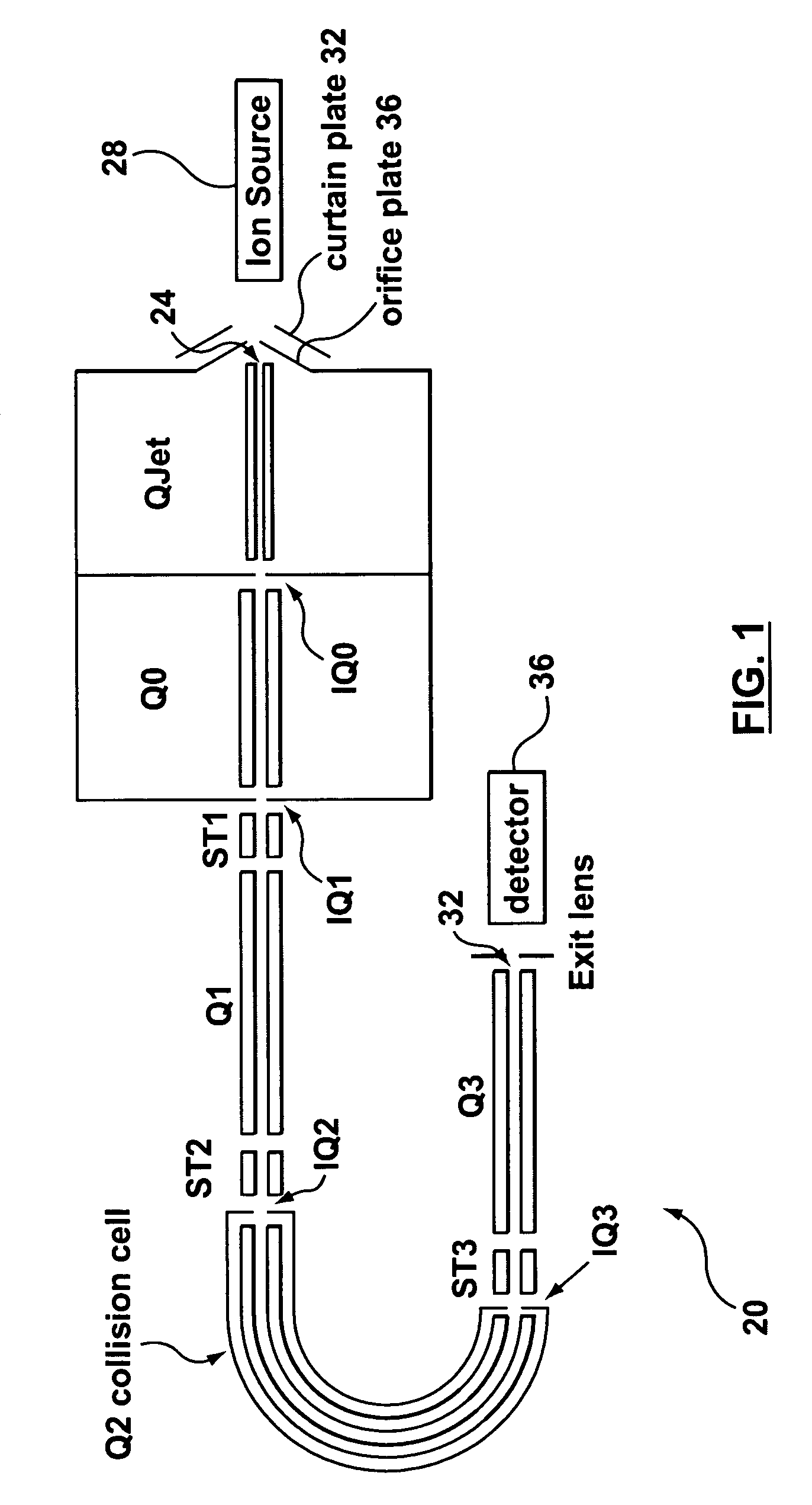 Collision cell for mass spectrometer