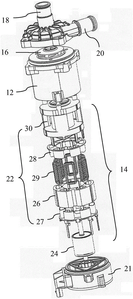 Electric fluid pump and motor stator structure therefor