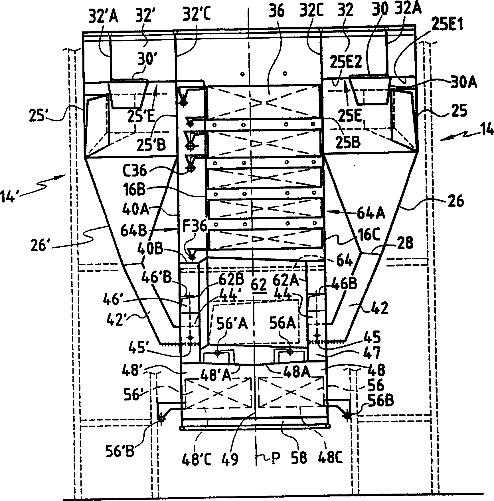 A circulating fluidized bed reactor device