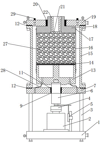 Three-dimensional model test device for simulating geological disasters of water and mud inrush