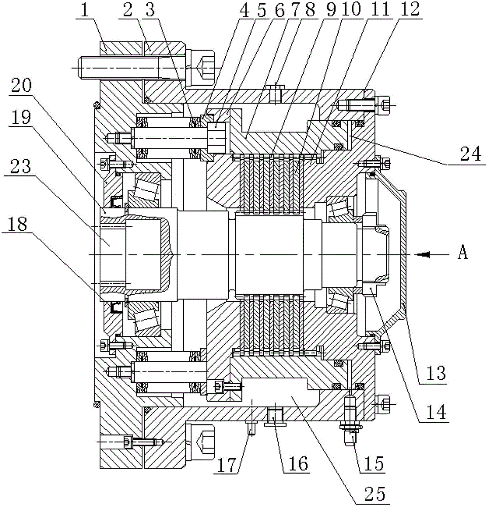 Transmission shaft braking wet multi-disc brake for driving axle